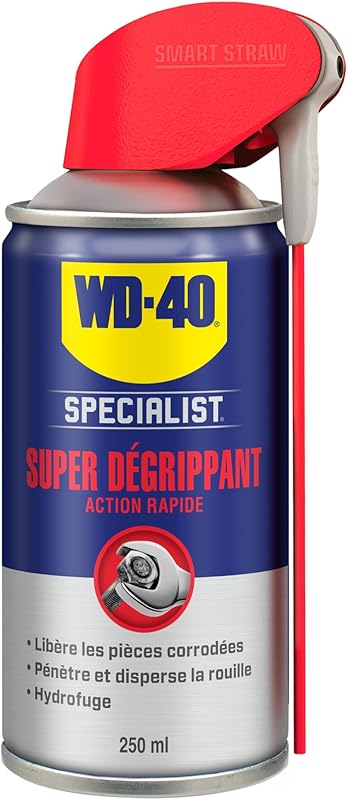 WD-40 Specialist • Super Dégrippant • Spray Double Position • Efficacité Immédiate • Dégrippe rapidement et facilement • Résistant à l'Eau • Compatible Tous Métaux • 250 ML