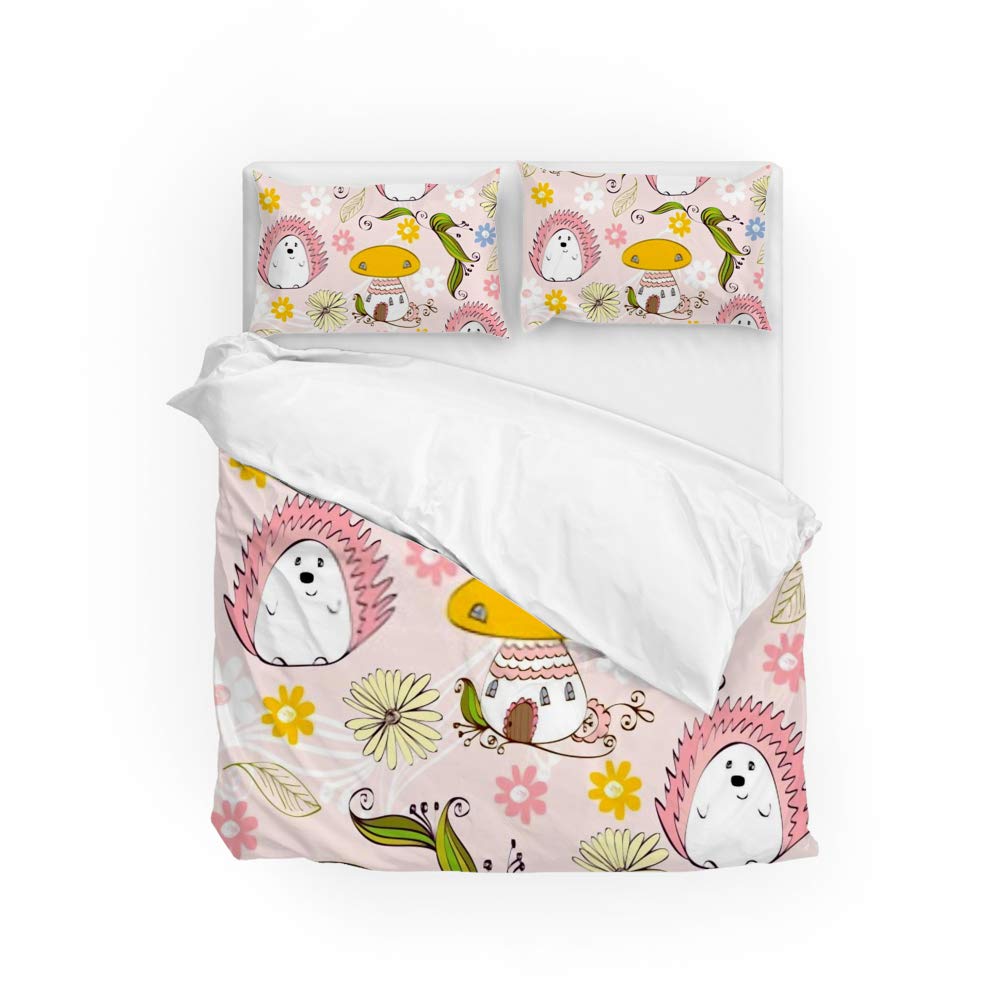 Housse de couette motif hérisson 3 pièces pour créer un cocon de douceur dans la chambre