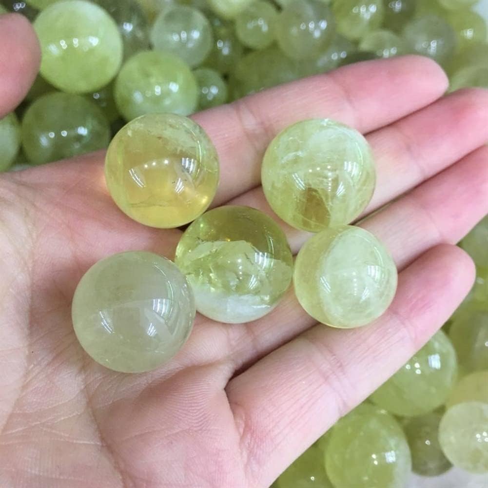 5 個の天然宝石天然水晶水晶小さなラッキー ボールクォーツ クリスタル ボール装飾 天然石 (Color : Citrine)