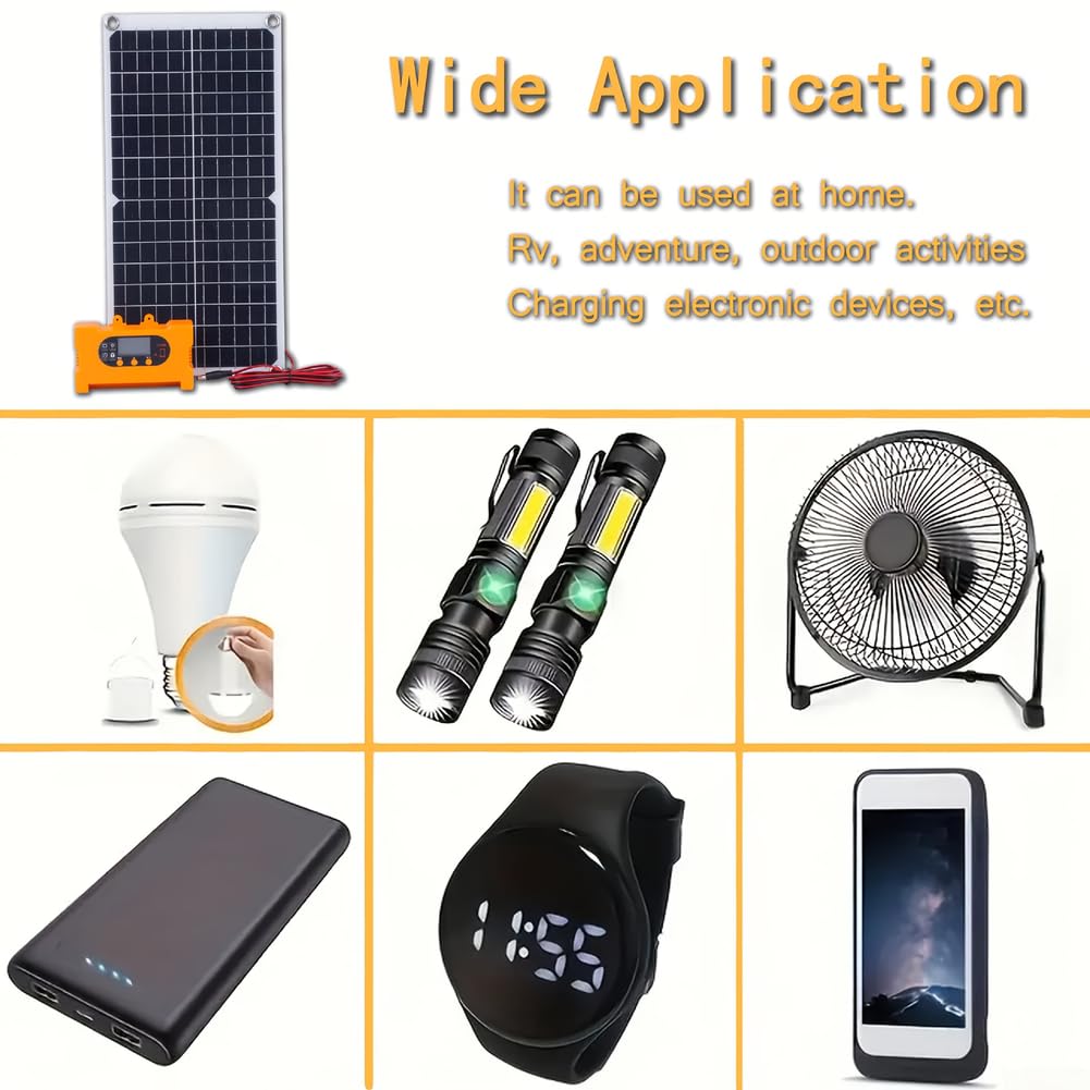 Ensemble de panneaux solaires monocristallins portables de 40 W avec contrôleur de charge rapide et port de type C pour le camping et la randonnée pour alimentation extérieure résistant aux