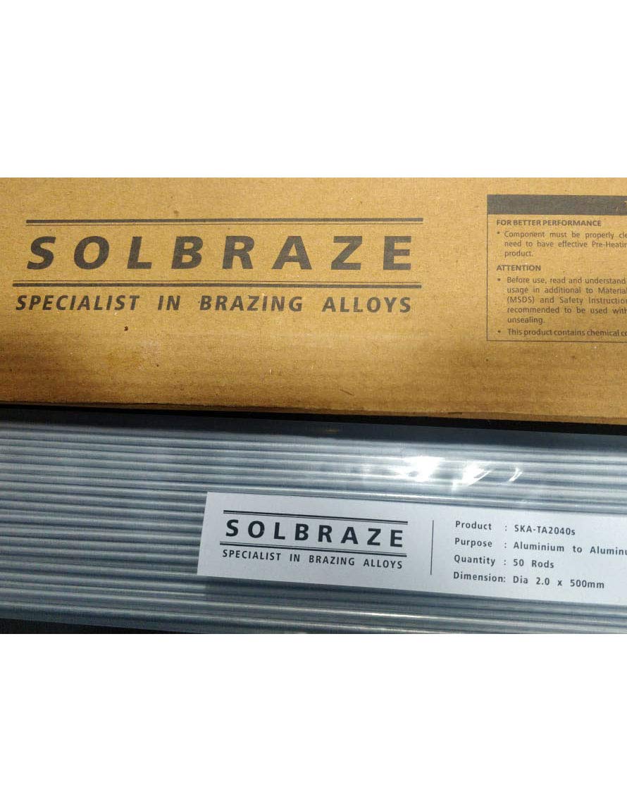 Solbraze Aluminium To Aluminium Brazing Rod Ia 2.0 (50 Rods), Silver