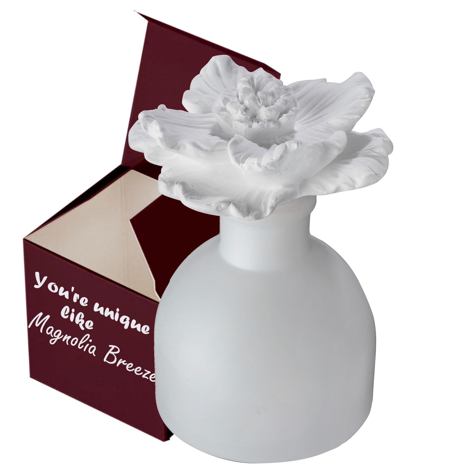 Earffloz Room Scent Gift Set, Essential Oil and Diffuser Magnolia Breeze (1.7 fl.oz|50ml), 60-Days Natural Air Freshener Non-Toxic Upgrades Fragrance Reed Diffuser Make Home Smell Good