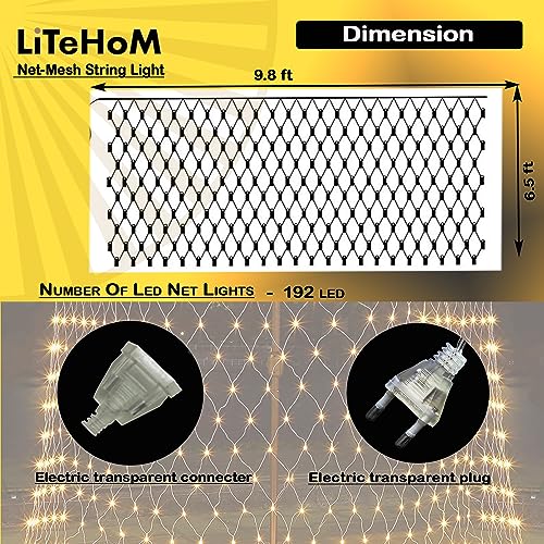 Image of copper LED Net Mesh String Lights - Diwali Lights, LED Lights for Home Decoration 9.8Ft X 6.6Ft 192 LEDs 8 Modes (3X2 Meter Warm White Net Mesh)
