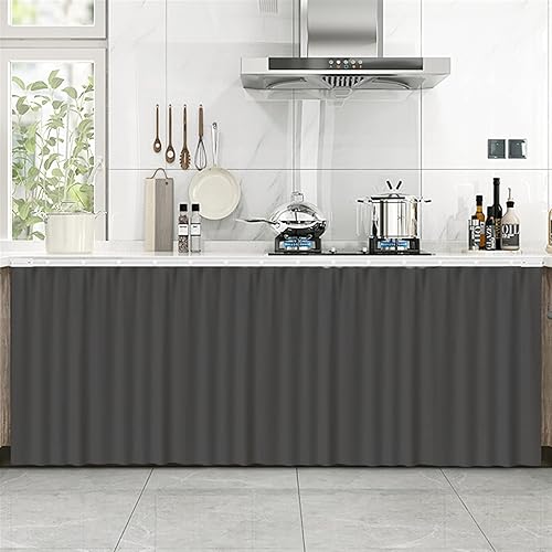 Miniatura 1 de Liveinu Cortinas de gabinete para cocina, baño, cortina a prueba de polvo para estantes, panel de pared, puerta colgante, gancho y bucle,