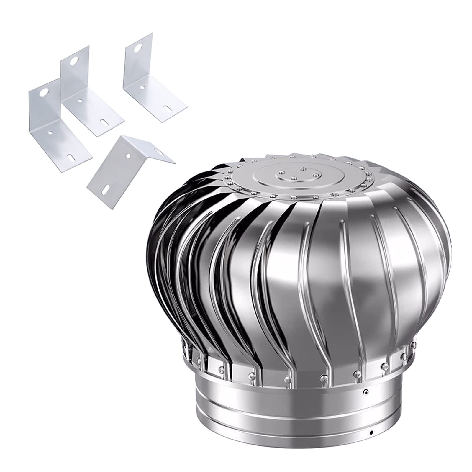 Chimney Cowl, Roof Wind turbines Cap Vent Circular Ventilator, Exhaust Flue(400mm 15.7in)