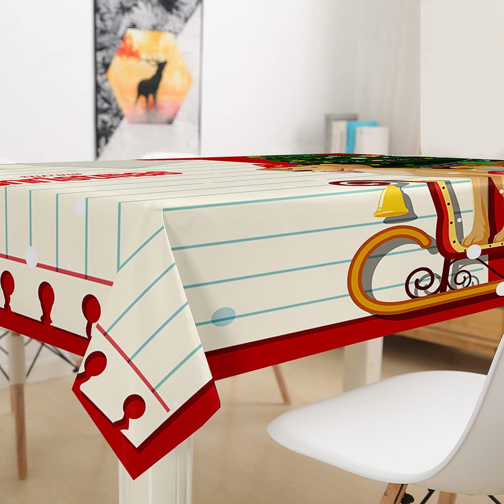 Nappe De Table Rectangulaire Noël 150x300 Cm - Anti-tache, Imperméable - Pour Intérieur Et Extérieur