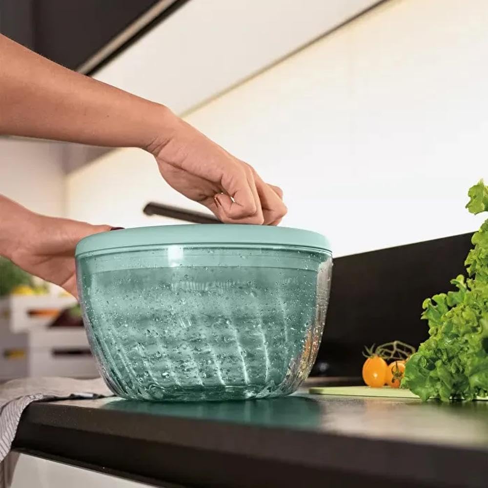 Guzzini - Kitchen Active Design, SPIN&Store, Centrifugadora de Ensalada con Tapa - Verde Oliva, 26 cm - 170900175