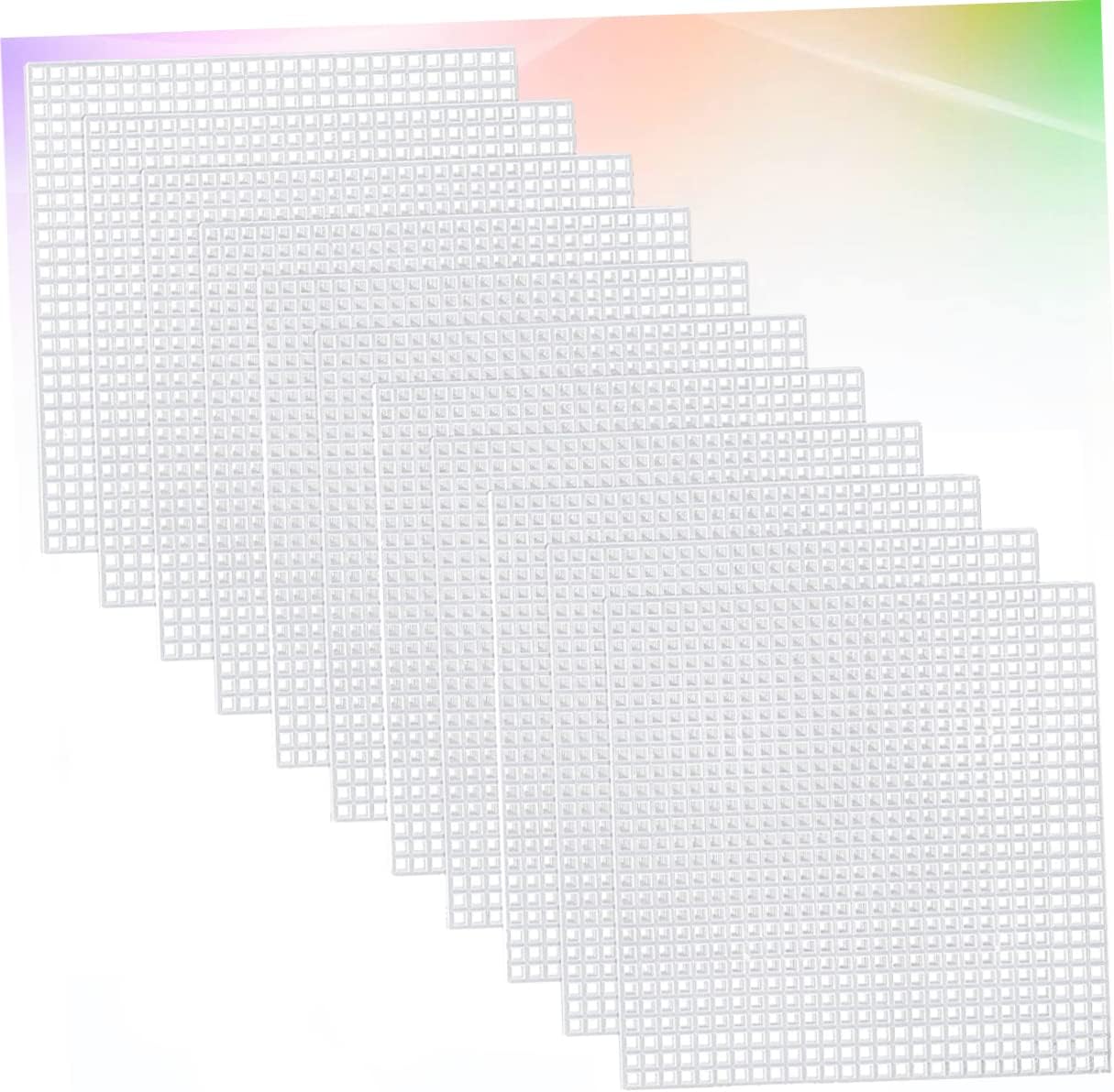 Homoyoyo 3sets 30 Pcs Square Mesh Plastic Canvas Sheets for DIY Cross Stitch Embroidery Knit and Crochet Projects Pe Crafting Accessories White 30pcs*3