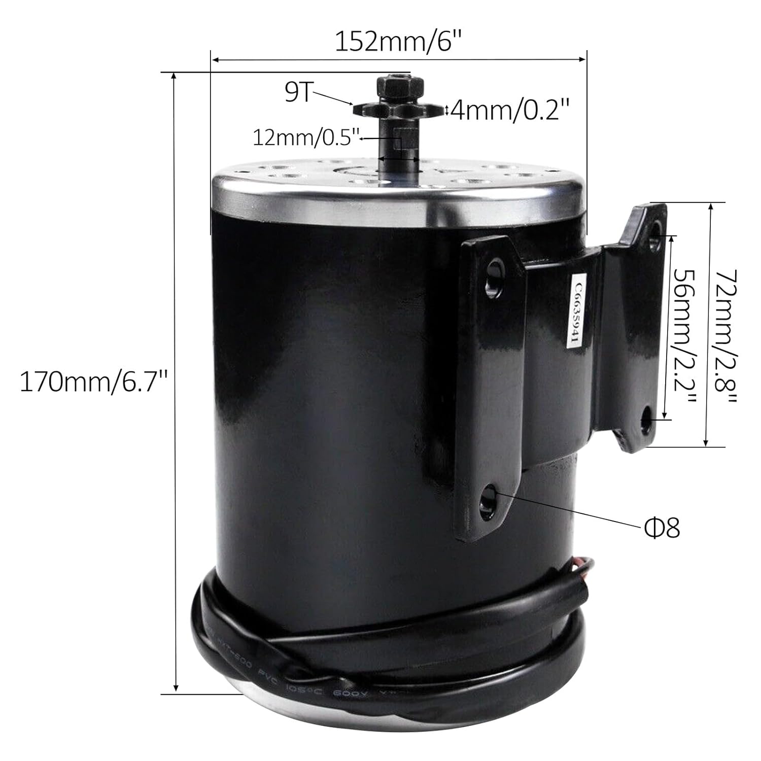 1000W 48V Brushed Motor Kit With Controller - E-Bike &amp; Go Kart