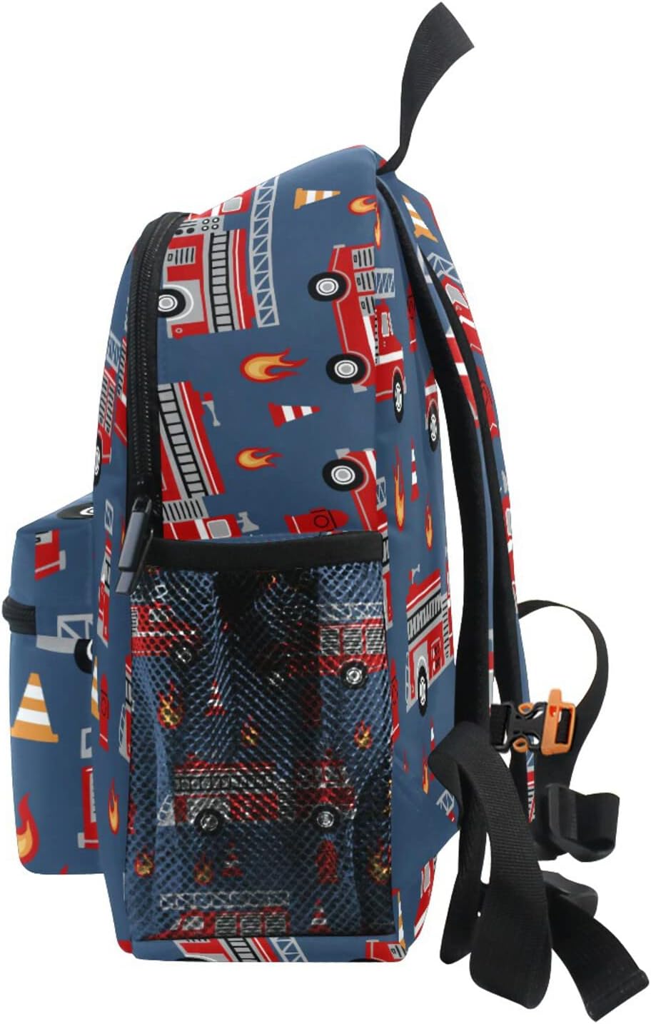 Kid's Toddler Backpack Red Fire Trucks Cartoon Schoolbag for Cute Boys Girls, Daycare School Children Kindergarten Bag Preschool Nursery Travel Purse Bag - Image 4