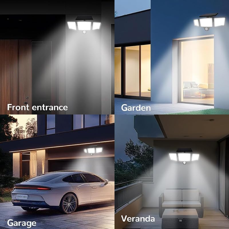 RAINPOT Saker Solar Outdoor Lights, 3 Mode Solar Flood Lights with Remote Control, 2500LM Waterproof Motion Sensor Lights for Yard, Garden, Path - IP65 Rated (1 Pack)