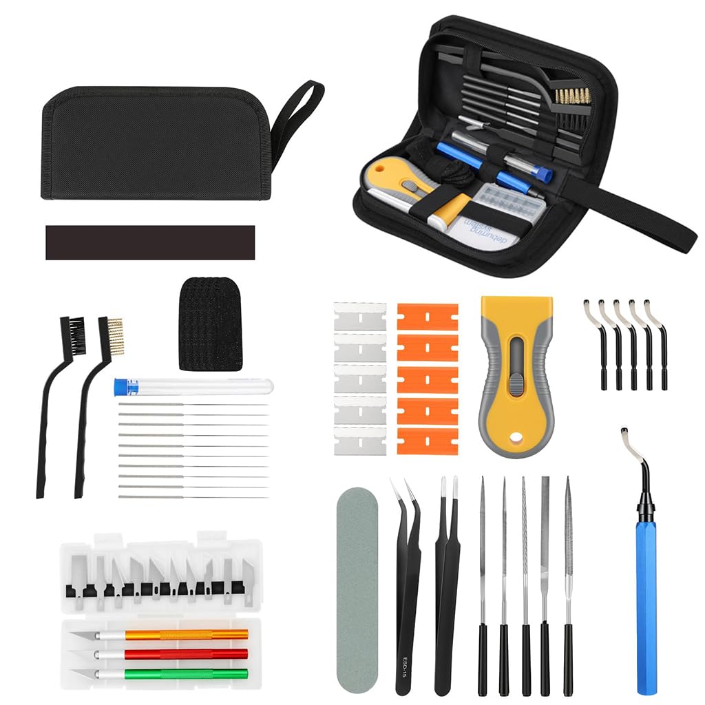 Serplex® 3D Printer Tools Kit with Nozzle Cleaning Needles Deburring Tools Scraper Files Tweezers and Printing Accessories for FDM and SLA 3D Printers-image-38