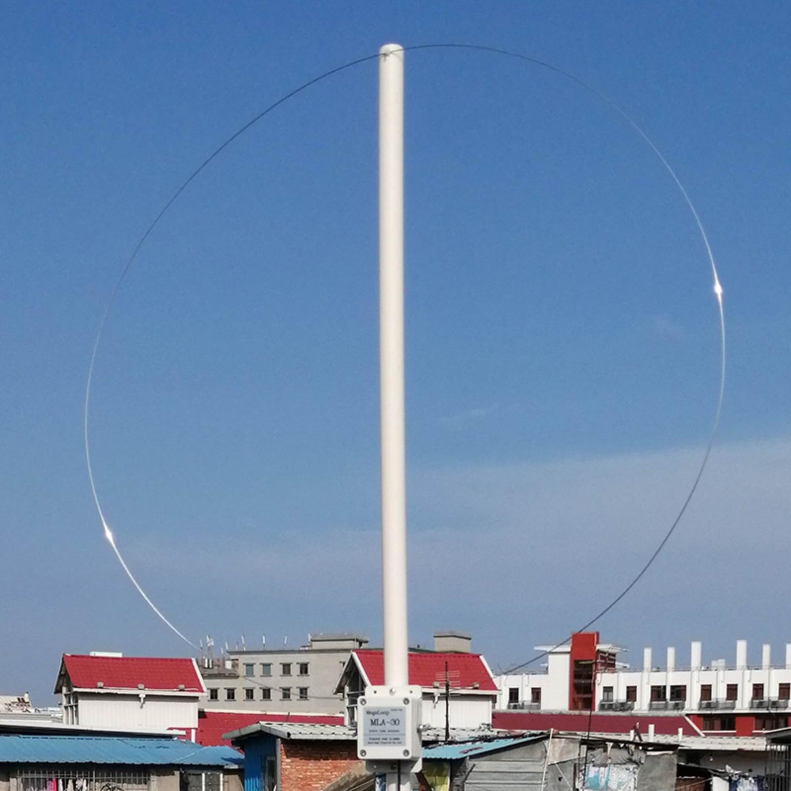 Antena receptora activa MLA-30+, bucle de onda corta de 500 KHz-30 MHz, para radio SWL HAM, ganancia direccional de bajo ruido, diseño compacto al aire libre, para instalación en la azotea