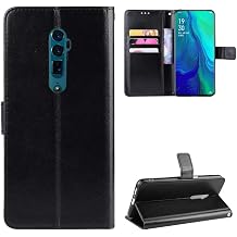 Case for Oppo Reno 5G / CPH1921 Case Cover,w/Card Slots & Kickstand,Leather flip case Cover Black