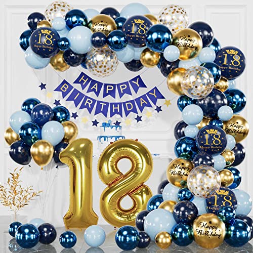 Blaue Geburtstagsdeko-Set Mit Banner, Wabenbällen & Girlande – Marineblau/weiß Für Jungen- Oder Männer-Party