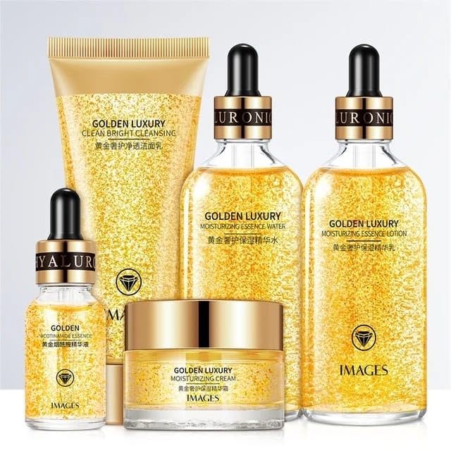24Kゴールド スキンケアセット Korean Skin Care Set for Luxurious Glow, 24K Gold Infused, 5 Piece