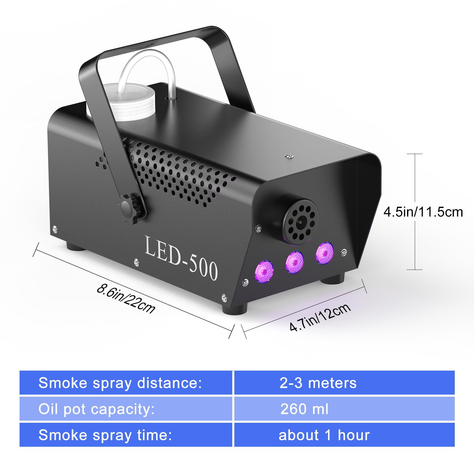 500W Macchina Fumare Macchina Della Fumo Portatile 3 RGB LED Macchina Fumo Macchina Telecomando Per Halloween Natale Festa Matrimonio