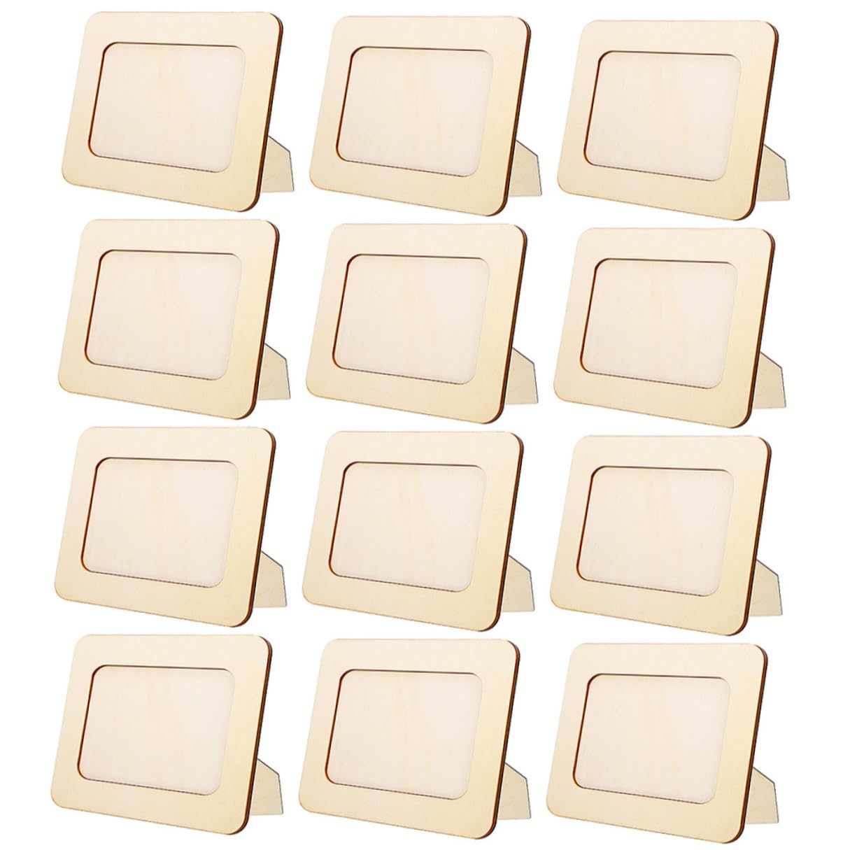 Homoyoyo Cornice per Foto in Legno Grezzo Fai da Te Set 12 Pezzi Cornice Artigianale da Tavolo per Decorazione Casa Soggiorno Camera da Letto Ufficio