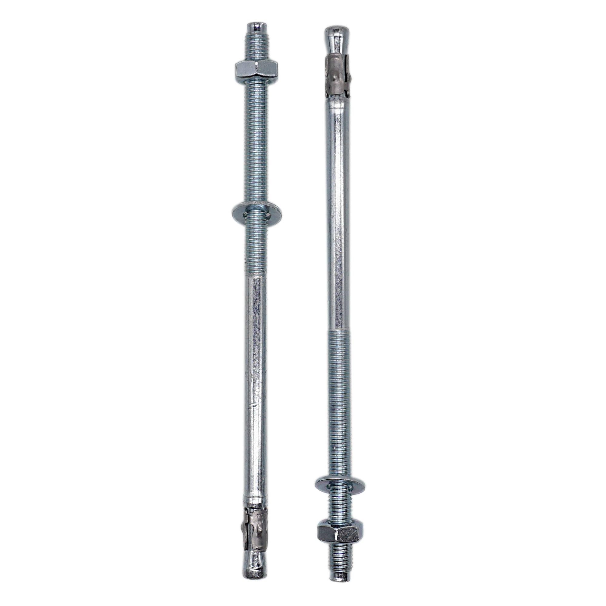 Skir'co (4 Pcs) Zinc Plated Wedge Anchors M10 X 200 Mm, Metal Dowels, Anchor Bolt, Masonry And Concrete Expansion Bolts