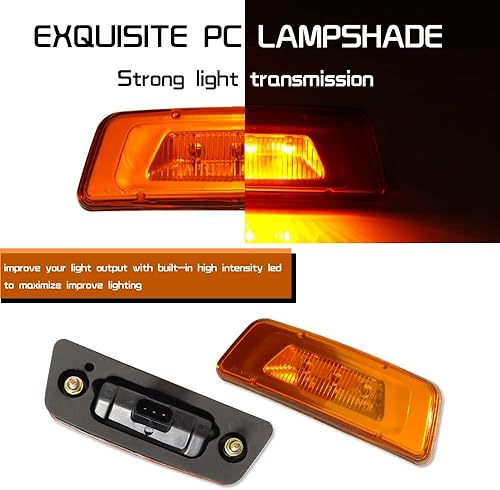 Miniatura 8 de Tonsya Para Kenworth T680 2013-2017 Kenworth T700 2011-2015, Kenworth T880 2014-2015, Peterbilt 567 ámbar LED lente ámbar parachoques delantero lado