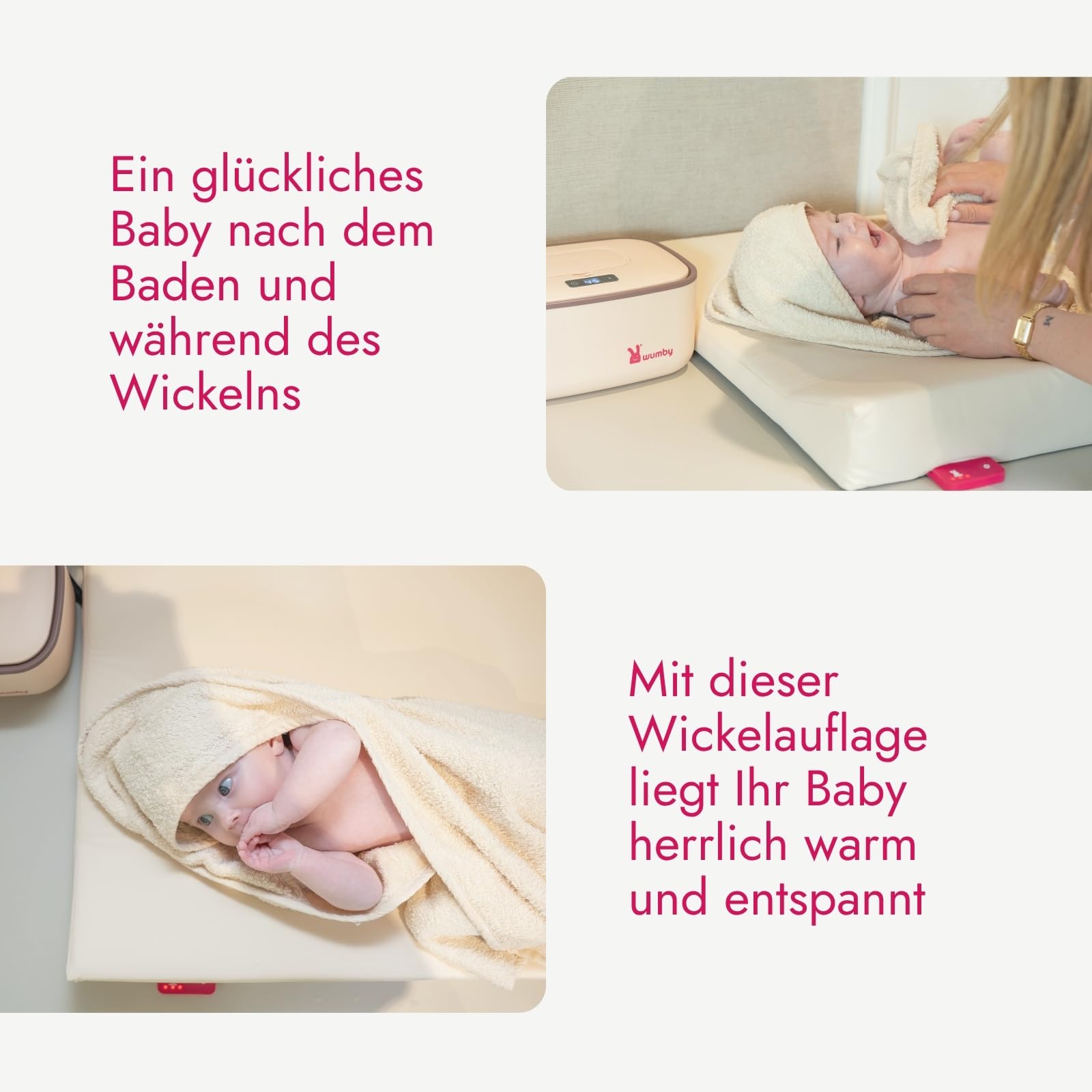Beheizte Wickelauflage 67x45 cm, Wickelunterlage, Wickeltisch Zubehör, Wickeltischauflage, Baby Matte, Changing Mat, Alternativ Heizstrahler Wickeltisch, Vanilla