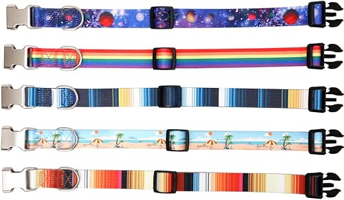 Miniatura 3 de Collar para perro con hebilla de metal bonitos collares ajustables para mascotas para cachorros pequeños medianos y grandes