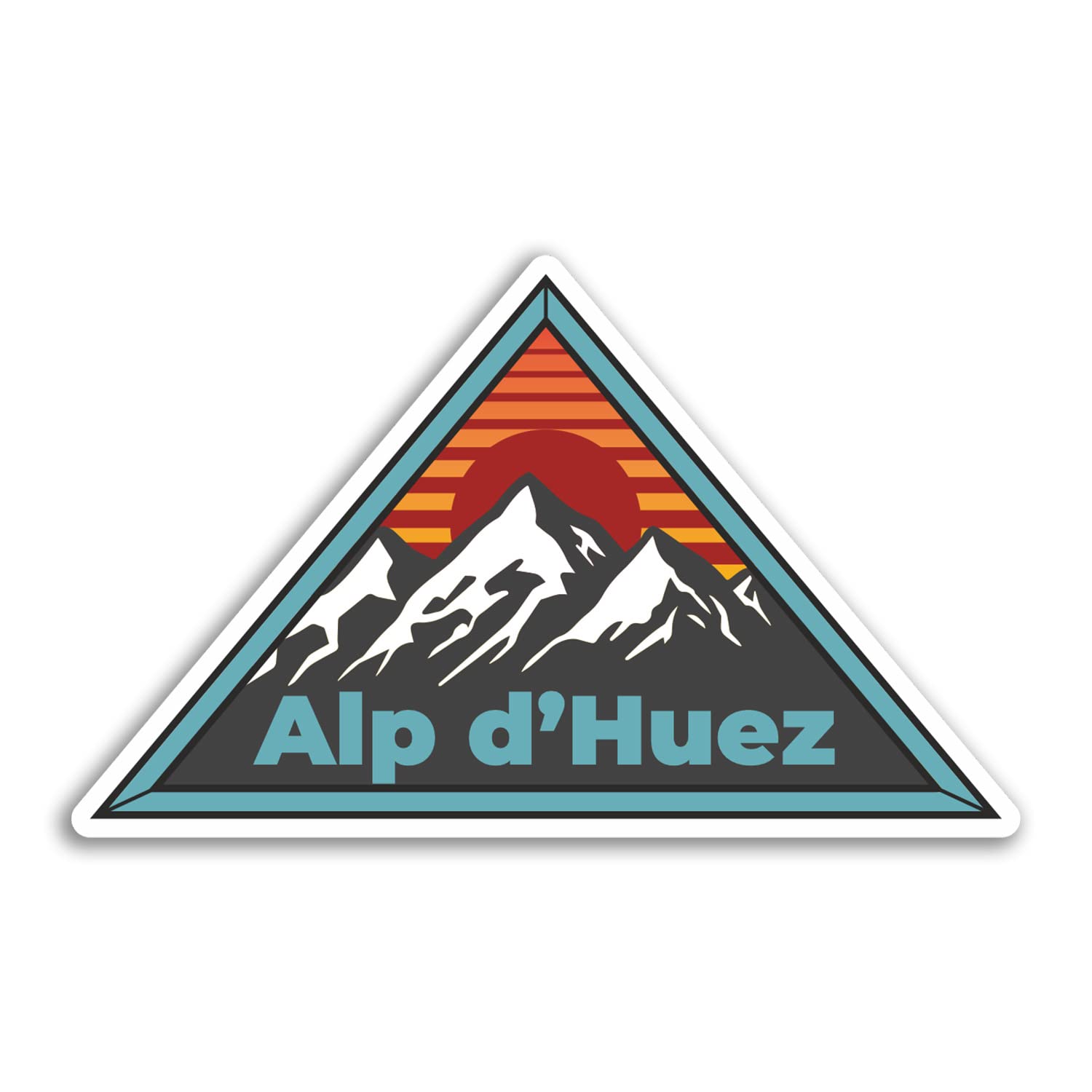 2 x 10cm Wide Alp d'Huez Vinyl Stickers - France French Mountains Ski Travel Holiday Sticker #77420