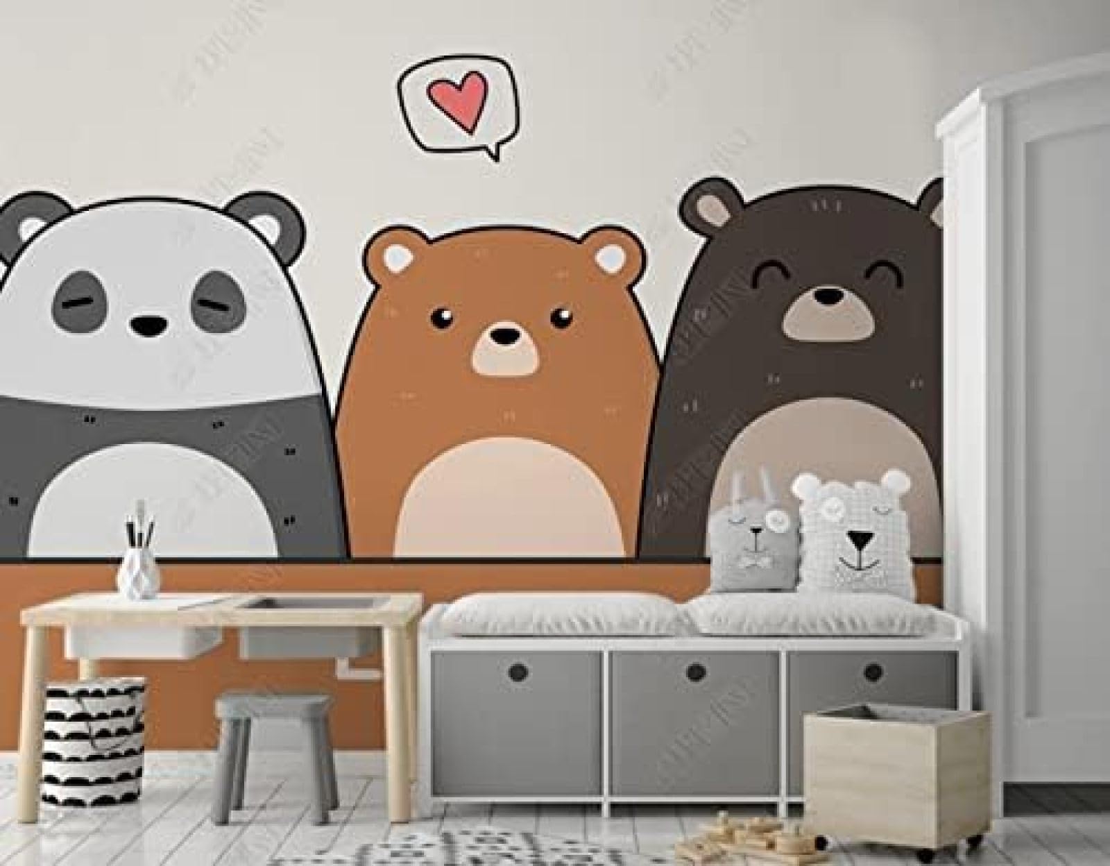 Papier peint intisse pour renover un mur abime de chambre enfant