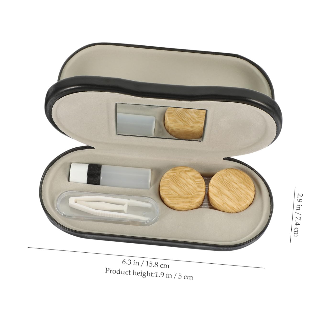 Anneome Custodia per Occhiali da Esterno Doppio Strato in Pu Pelle e Metallo, Organizer Portatile per Lenti Protezione Contro Danni, Set da 1 per Uso Multiuso Domestico
