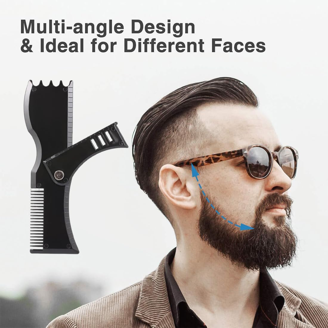2 Pezzi Pettine Stencil Barba, Pettine Per Barba Uomo, Signori Pizzetto Collo Sagome Per Barba Styling Tool Per Rasatura Della Barba