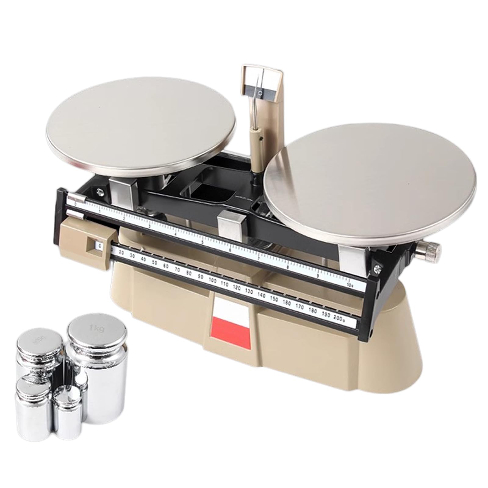 Präzisions-mechanische Waage, Analytische Doppelschalenwaage Für Labore, Mit Nulleinstellungsknopf, Gewichtssatz, Wägebereich 0,1 G – 2000 G, Für Hochschulen, Labor