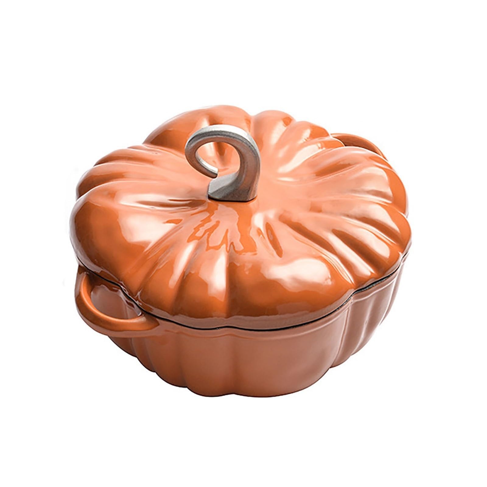 3,7 L Dutch Oven Z Pokrywką Szef Kuchni żeliwny Kociołek Holenderski Podwójne Uchwyty Emalowany Nieprzywierający Holenderski Piekarnik Indukcyjny Uniwersalny(Orange)