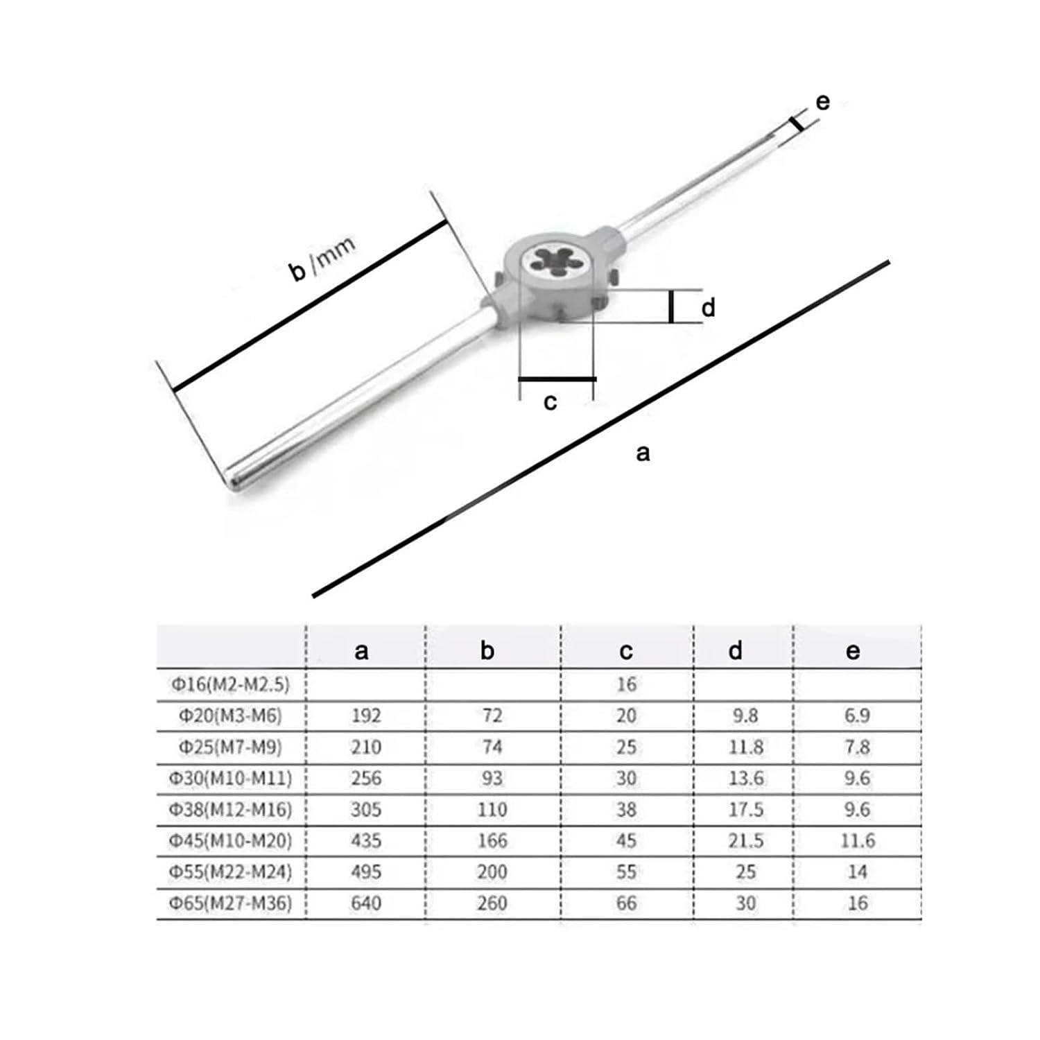 Round Die Wrench Circular Die Handle Frame for Dies Threading Tools M1-M27 12-55 Hand Tools Power Tools Accessories(M7-M9)
