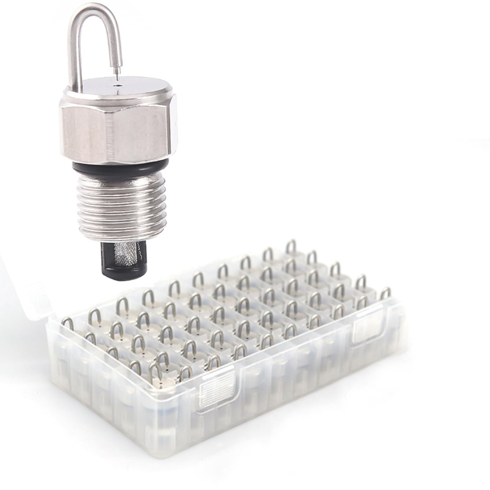 50 Buses à Jet Rubis en Acier Inoxydable de 3,2 mm (1/8") pour pulvérisateurs Haute Pression, Irrigation de pelouse, Agriculture et systèmes de Refroidissement. Orifice du Filtre : 0,30 mm.