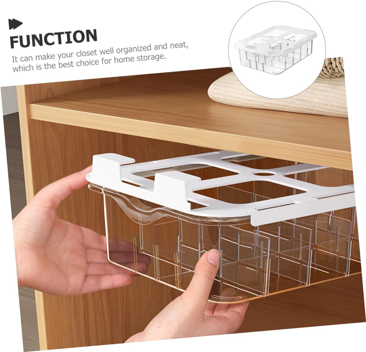 IMIKEYA Compartment Transparent Drawer Style Sock and Underwear Organizer Box Practical Sub Grid Storage Holder for Closet Dustproof Design for Neat Clothes and Socks Arrangement