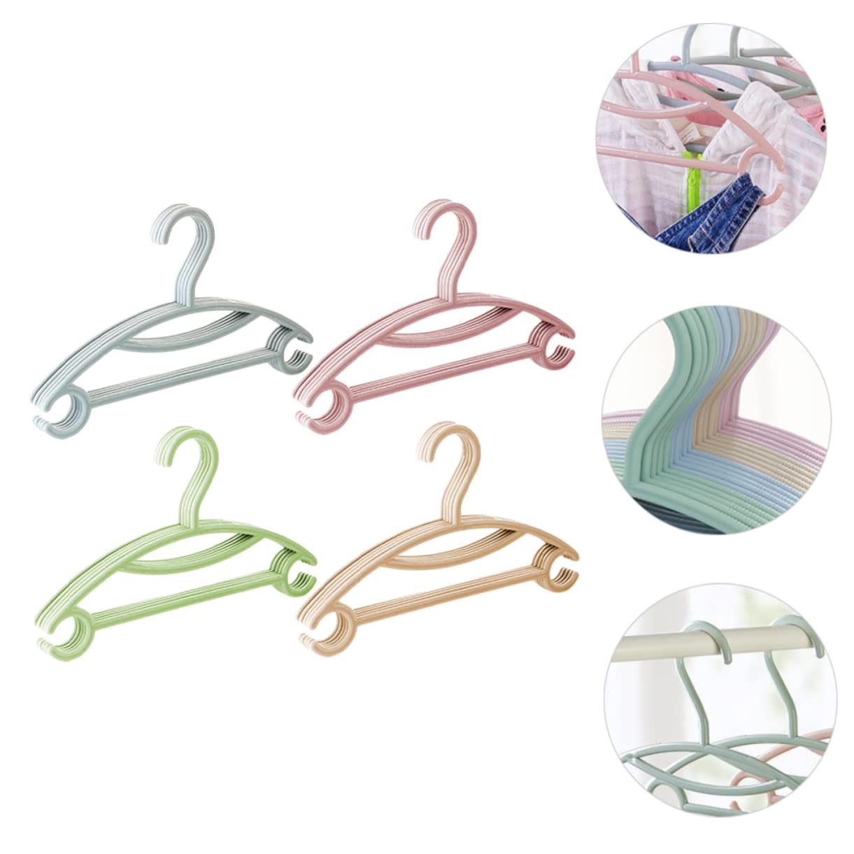 Luxshiny 20stücke Kleiderbügel für Babykleidung Stabile Haken für Kinderbekleidung rutschfeste Gepäckbügel Formschwere Kleiderbügel ohne Abdrücke für Schrankorganizer