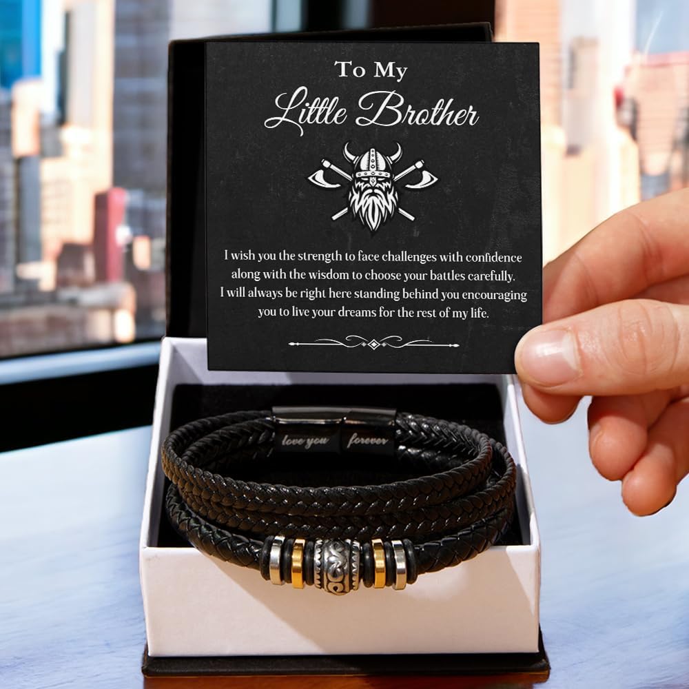 Brother Bracelet From Sister With Message Card And Gift Box, To My Brother Love You Forever Bracelets, Brothers Bracelets For Men, Meaningful Gifts For Him Birthday Christmas