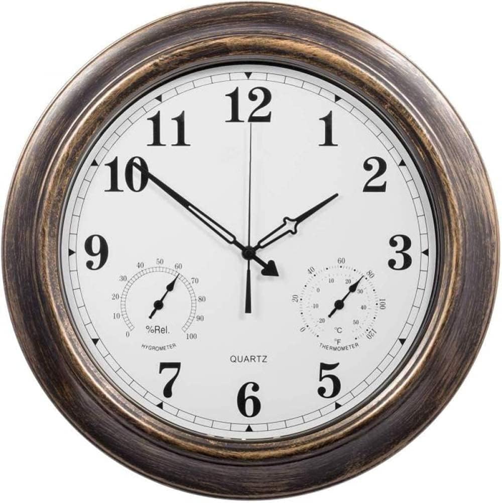 Outdoor Wall Clock - 45 cm Garden Clock Perfect Decoration for Living Room, Bedroom or Office