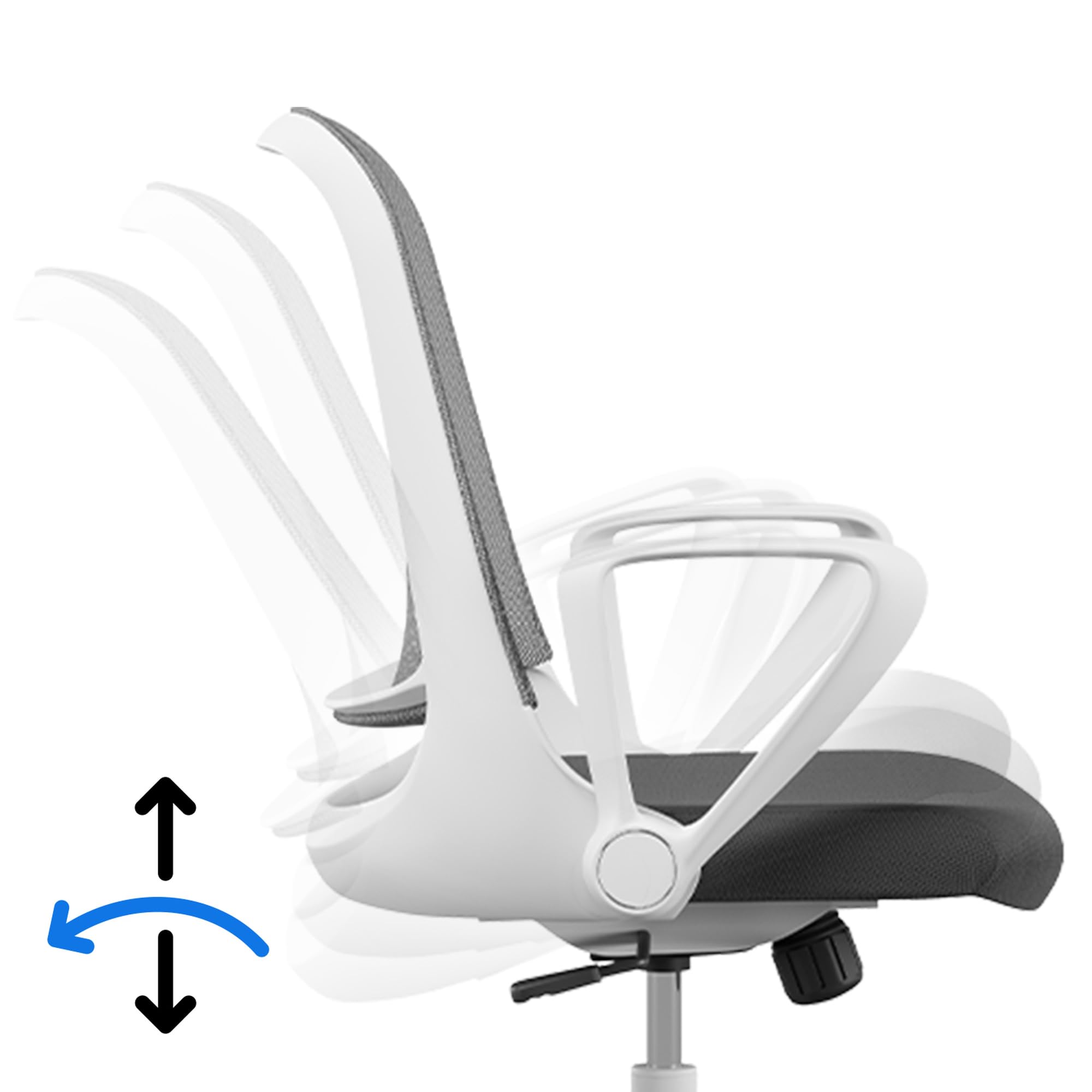 SENSE7 krzesło biurowe Sopty z funkcją przechylania, fotel biurowy z regulowanymi podłokietnikami, ergonomiczne krzesło komputerowe z oddychającą siatką, krzesło do biurka do 130 kg, z regulacją