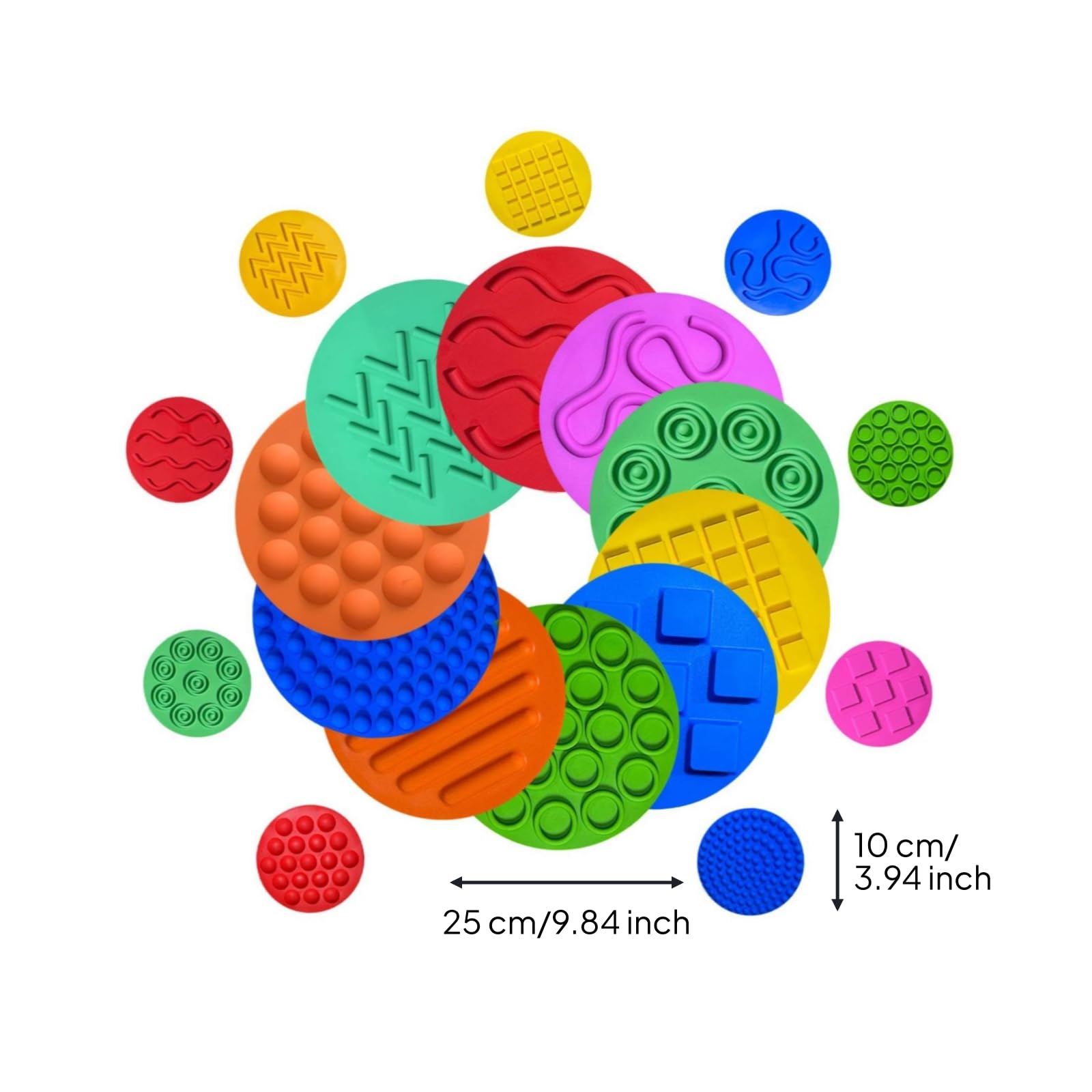 Disco Sensoriale Colorato Giocattolo | Facile da Pulire, Tappetino Tattile in Silicone, Disco per Equilibrio con Texture, Cameretta, Asilo