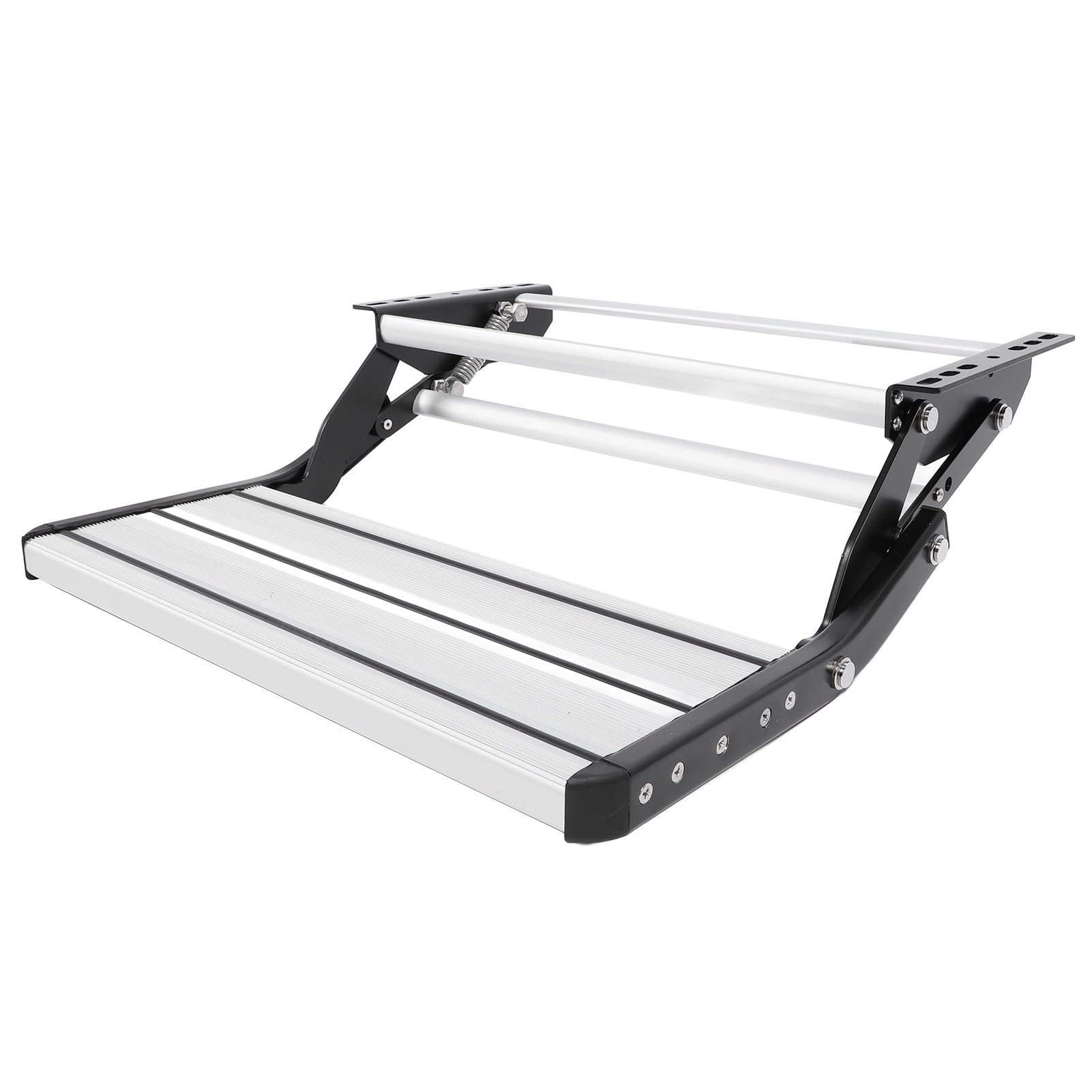 Wakects Escalón para Autocaravana, Escalera de Tijera Plegable de Aluminio, Antideslizante, Capacidad 200 Kg