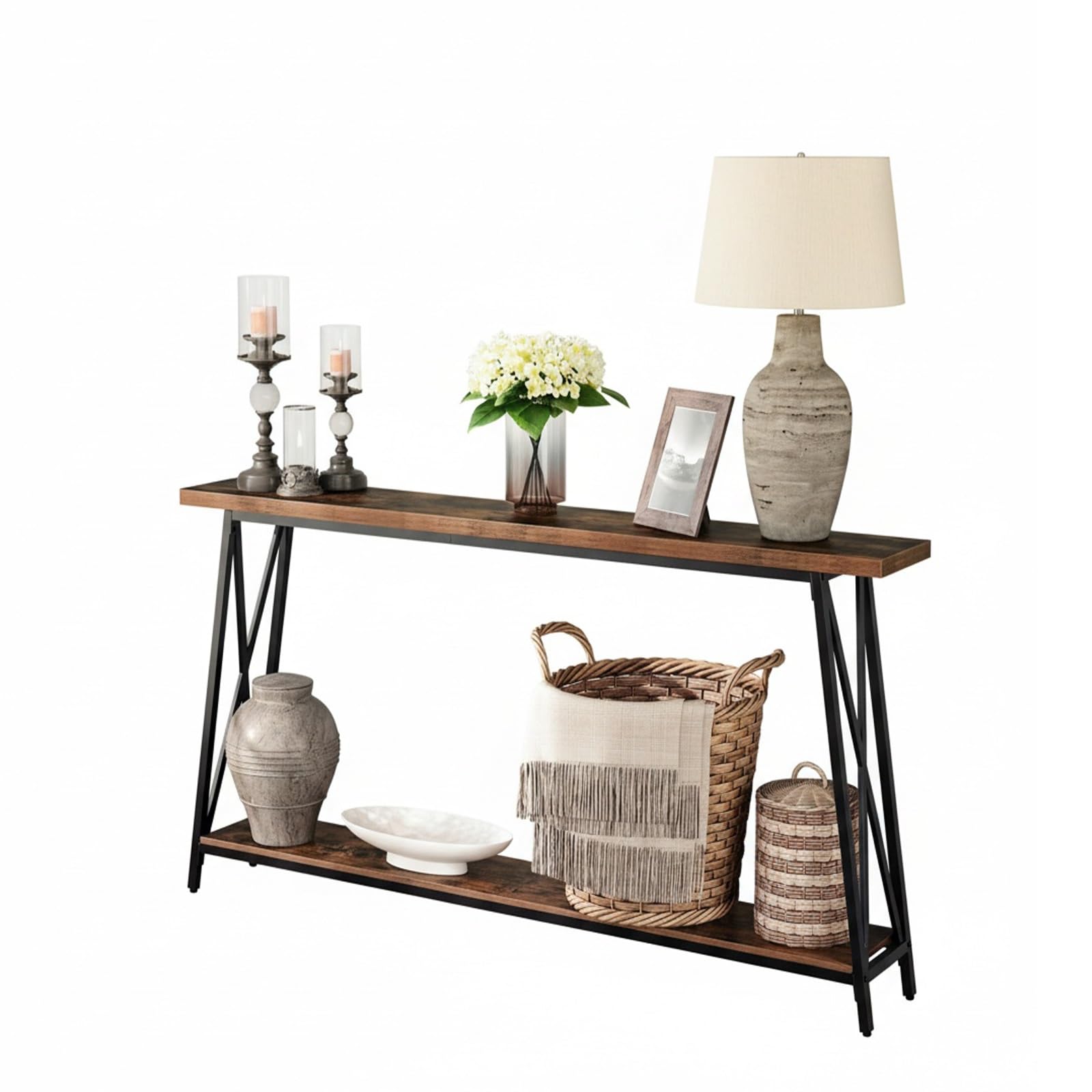 Mesa auxiliar de madera de 130cm para recibidor y salón moderno