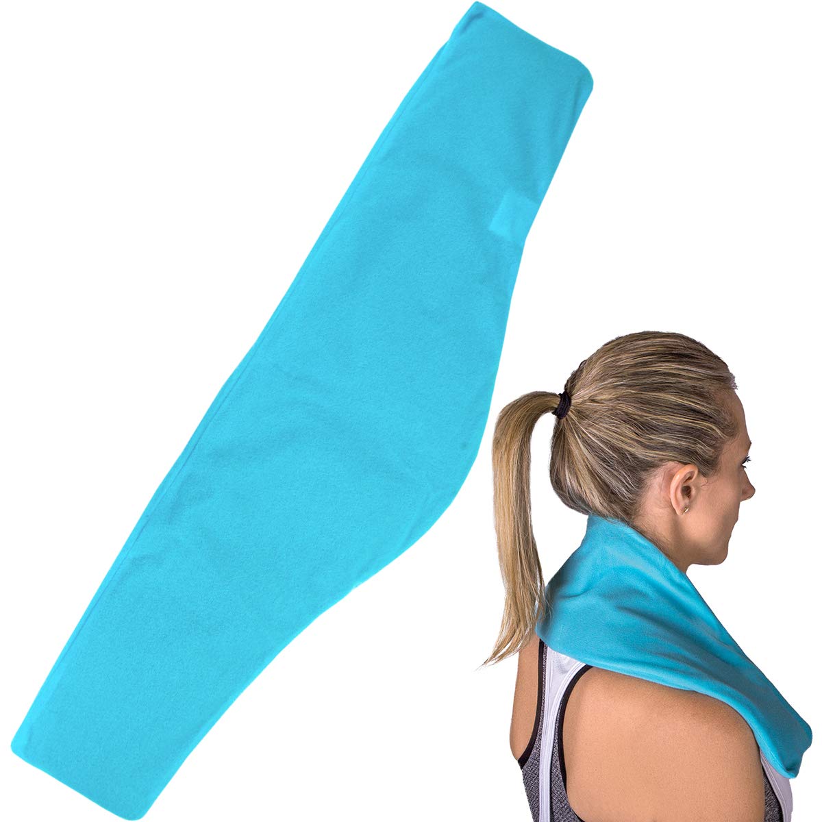 ICEWRAPS Neck Ice Pack Wrap 6"x23" Contoured Neck Shoulder Cold Therapy - Bonus Fabric Cover