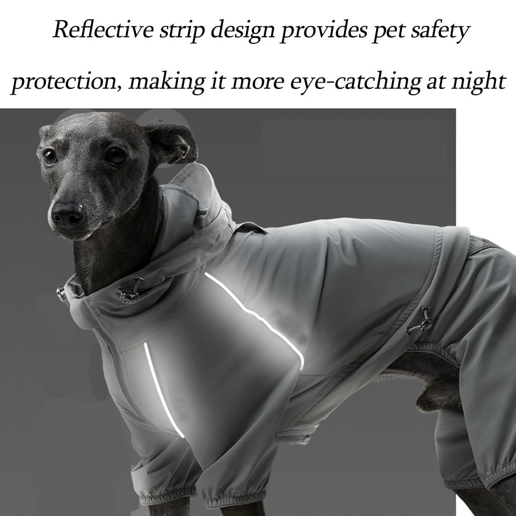 Chien Raincoat Imperméable Chiot Imperméable avec bande réfléchissante et quatre jambes, capuche et manteau assorti (Couleur : A1, Taille : S)