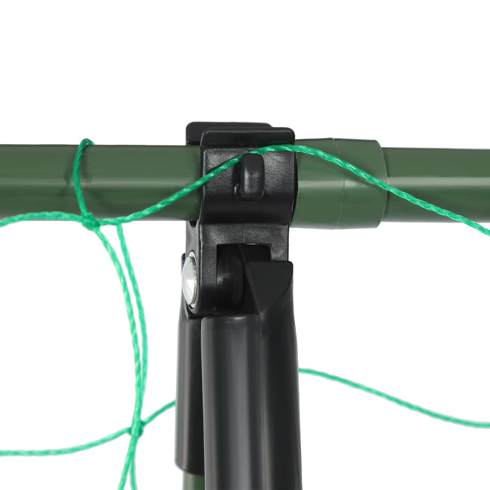 OUKANING Griglia a forma di A con rete da arrampicata 180 x 180 cm, stabile griglia in acciaio rivestito in PE per pomodori, viti, salvaspazio, con scanalature antiscivolo e tappi di protezione