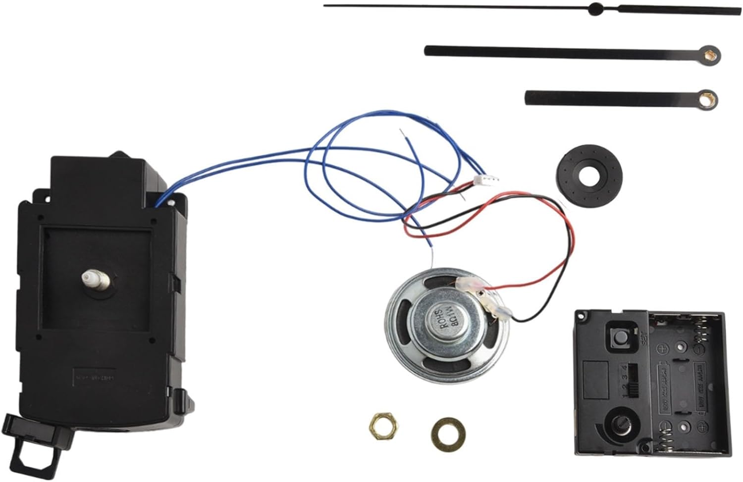 Quartz Clock Movement Mechanism, with Hands Silent Music Box Mechanism Kits Repair Tool Parts Making Long Shaft DIY Accessory for Clock Repair Replacement
