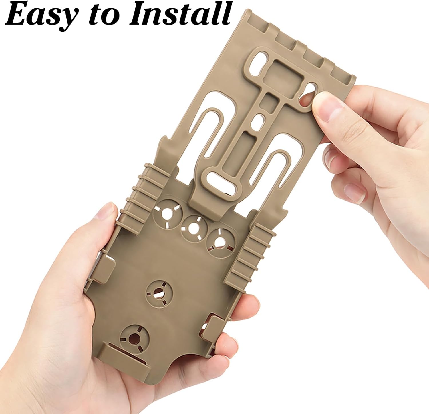 2 Pcs Qls Quick Locking System Kit, QLS 19 22 Platform Attachment for Duty Holsters and Accessories with Locking Fork and Receiver Plate, Tan