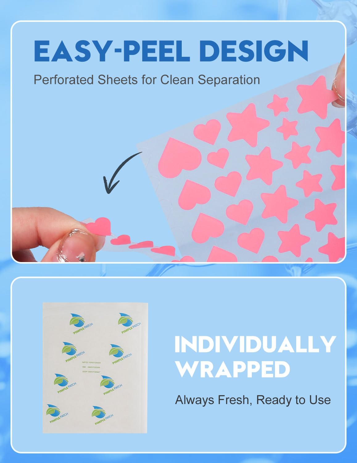 Patch Brufoli, Pimple Patch, 250 pezzi 7 misure, 5 forme e colori, Cerotti Brufoli Viso, Patch Brufoli Stelline, Hydrocolloid Acne Patch Vestibilità Precisa, Tea Tree, Acido Salicilico e Centella