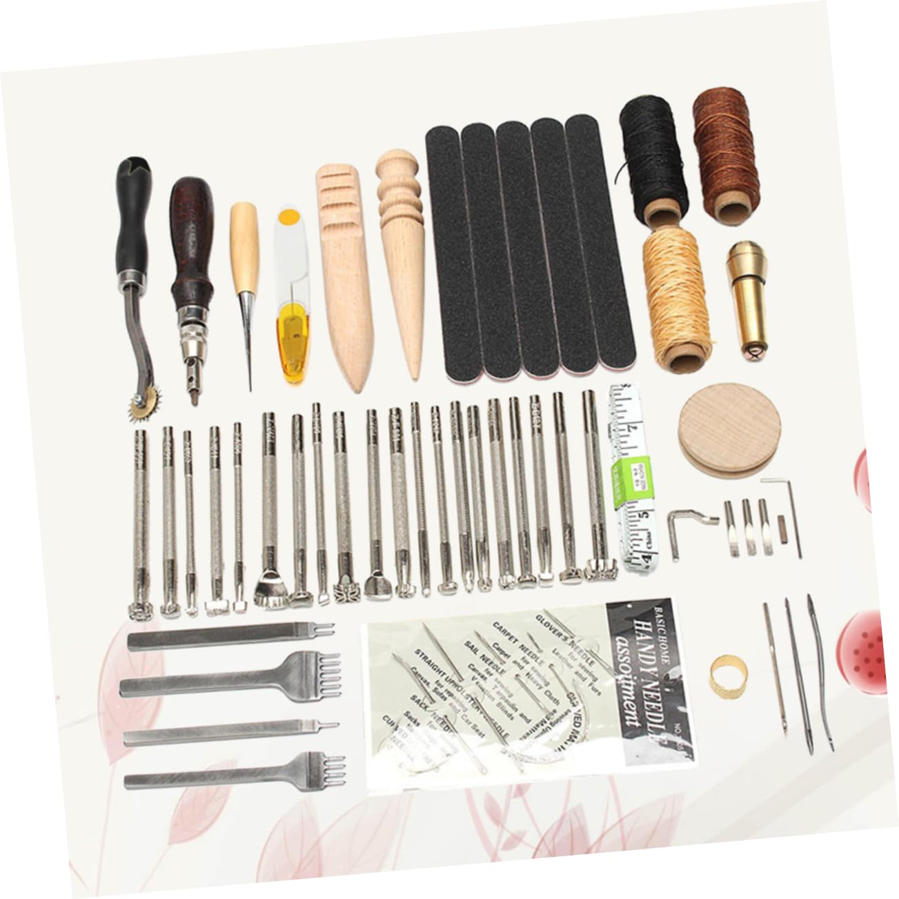 SHINEOFI costureros completos costurero completo ranurador de costura de cuero Kits de herramientas para manualidades de costura caja de herramientas kit de accesorios de costura colocar