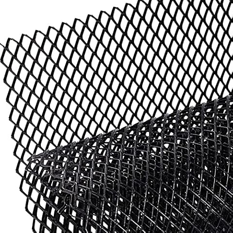 DELITLS 40x13inch Car Grill Mesh Sheet Aluminum Black Bumper Accessories Exterior Parts for Bumper, Body Kit, Hood Vent, Vehicle Opening(size:1pc,10x20mm) Cover